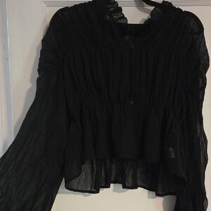 Commense Black Sheer Blouse